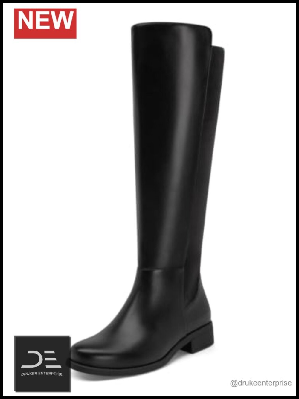 Knee High Boots Women Flat Low Heel Round Toe Zip Riding Tall Boots Faux Suede